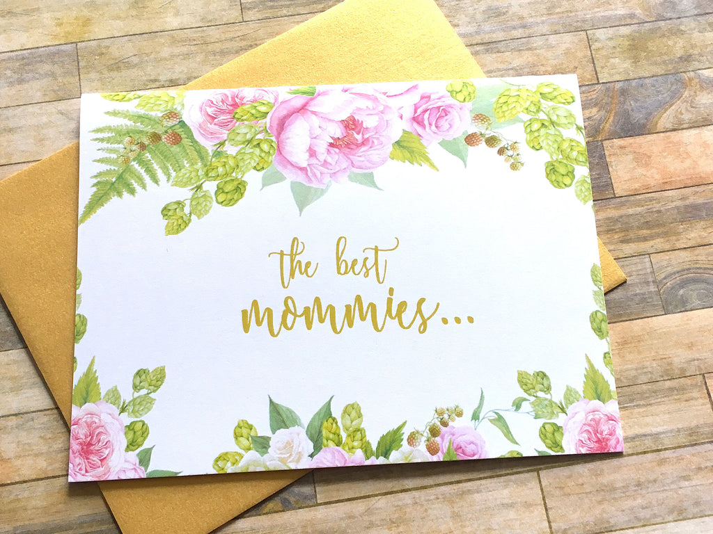 Gold and Pink Best Mommies Get Promoted to Grandma Card