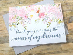 Pink and Grey Mother and Father in Law Wedding Card