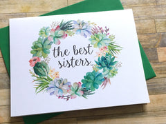 Succulents The Best Sisters Get Promoted to Auntie Card