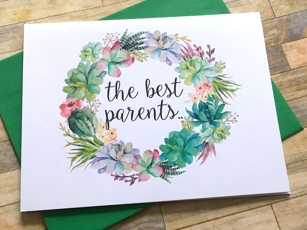 Succulents Best Parents Get Promoted to Grandparents Card