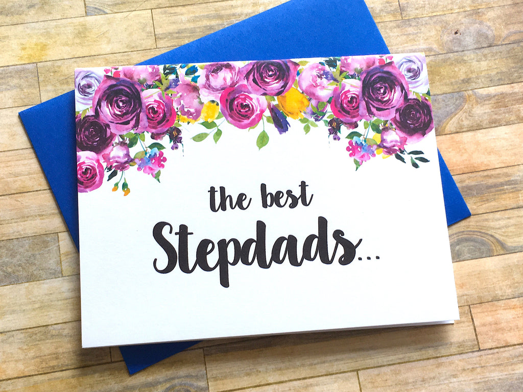 Stepdad Pregnancy Announcement Card Violet