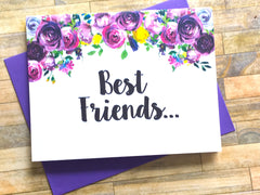 Violet Best Friends Pregnancy Announcement Card