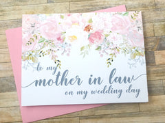 Mother / Father In Law Wedding Day Cards