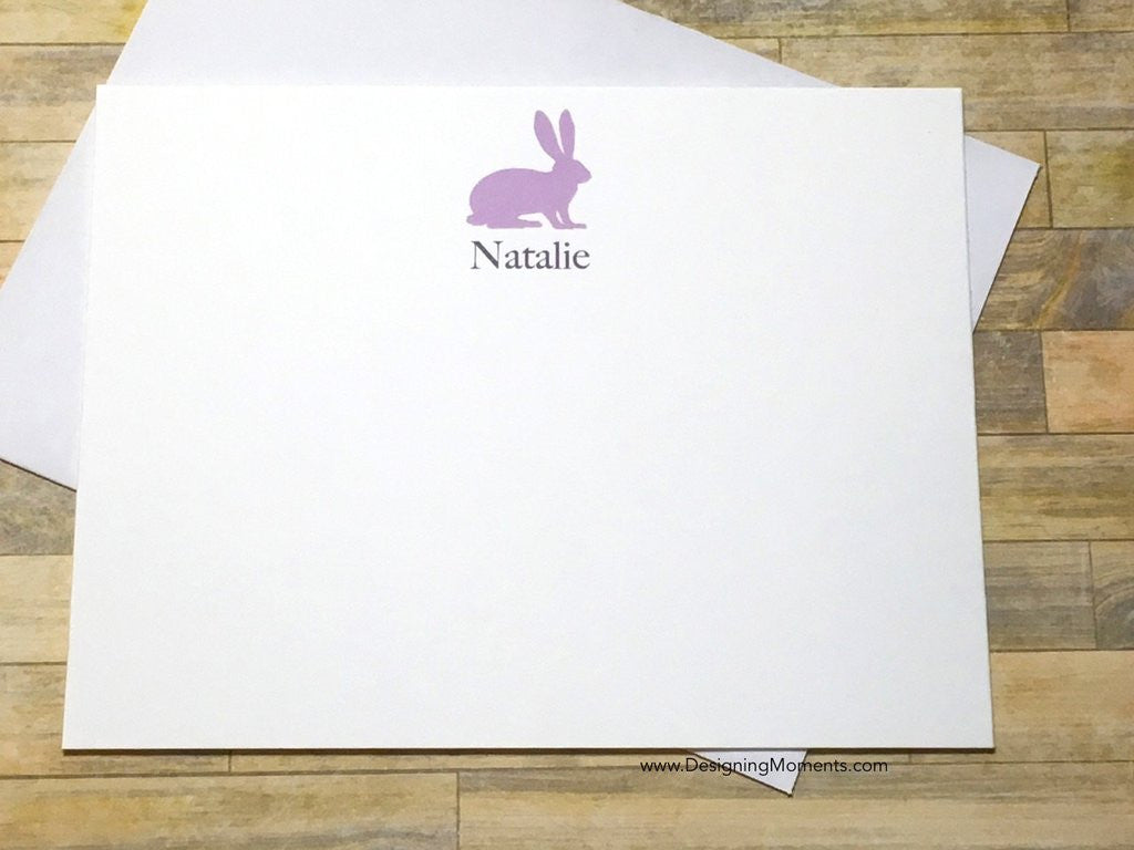 Bunny Rabbit Personalized Flat Cards