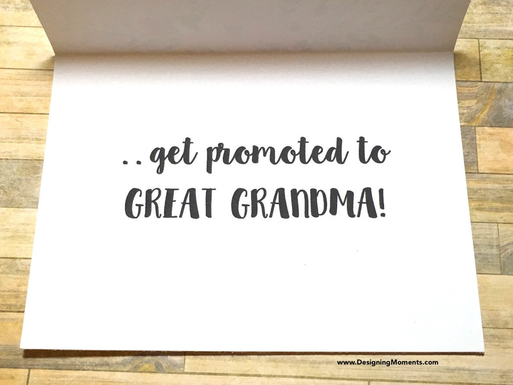 Grandmas Get Promoted to Great Grandma Card Violets