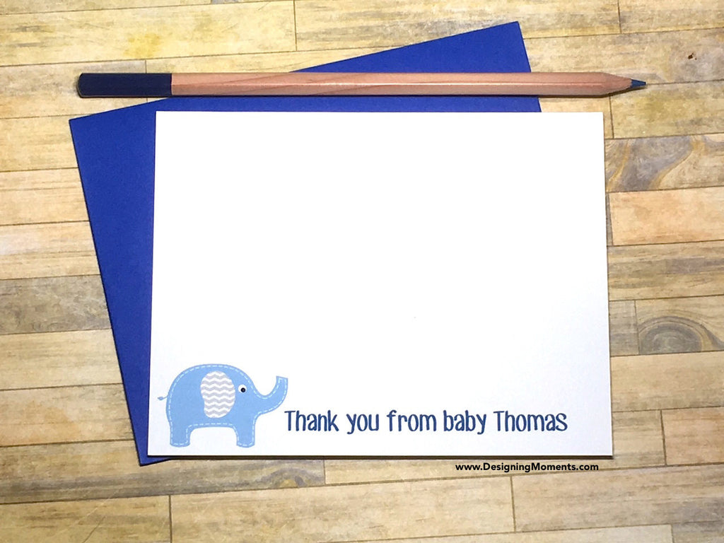 Elephant Thank You From Baby Personalized Note Cards