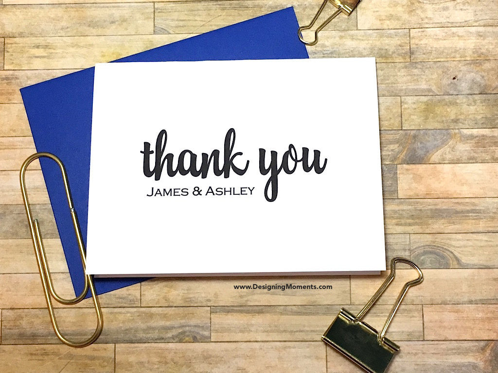 Classic His and Hers Personalized Thank You Cards