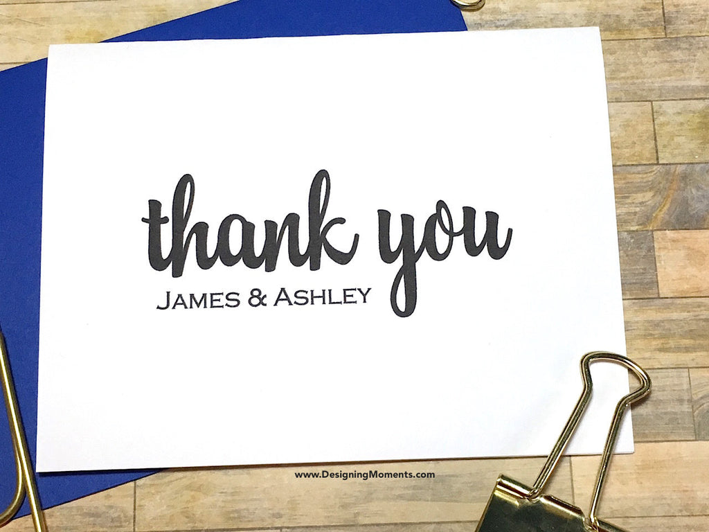 Classic His and Hers Personalized Thank You Cards