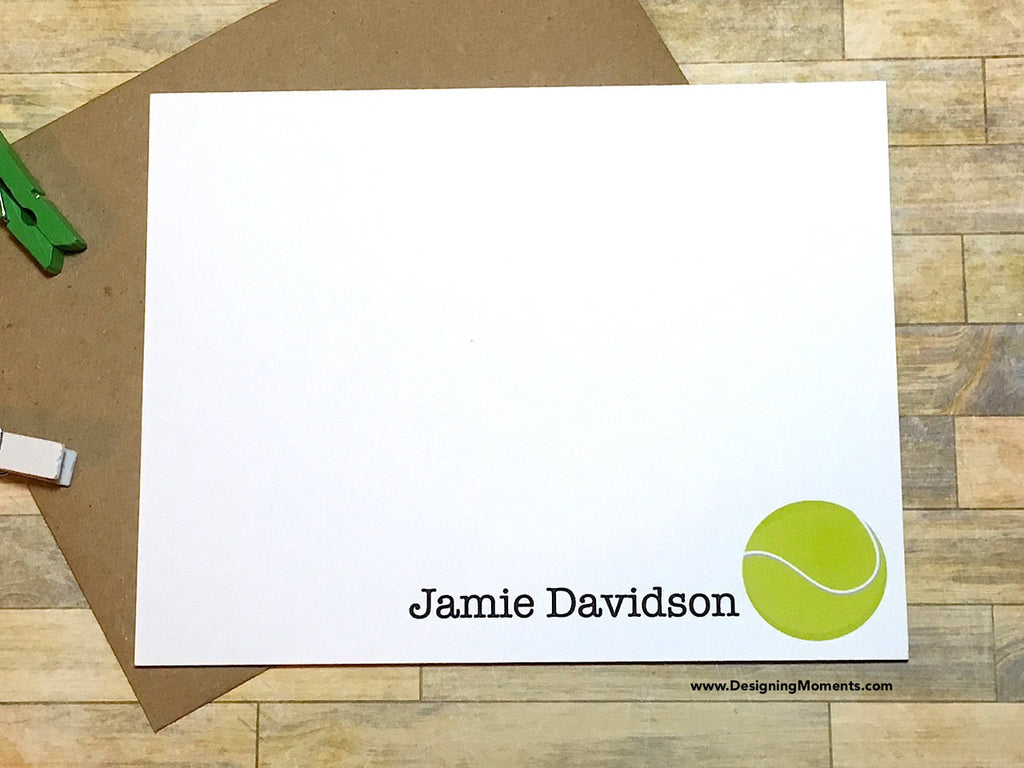 Tennis Ball Personalized Note Cards