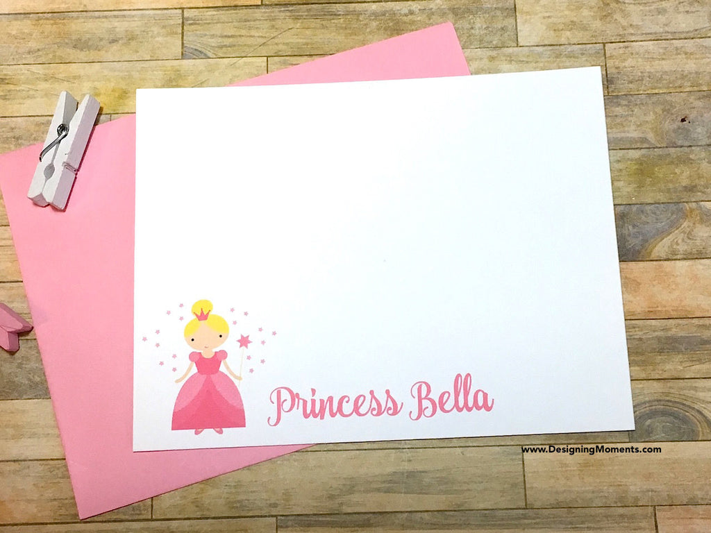Pink Princess Personalized Flat Cards
