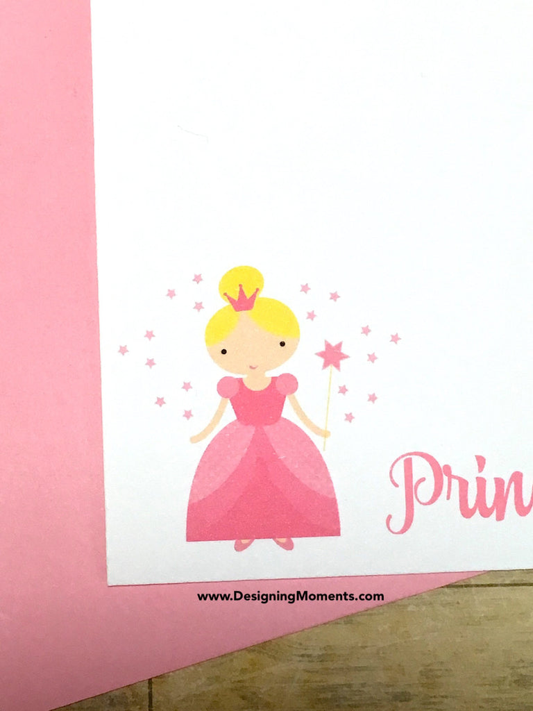Pink Princess Personalized Flat Cards