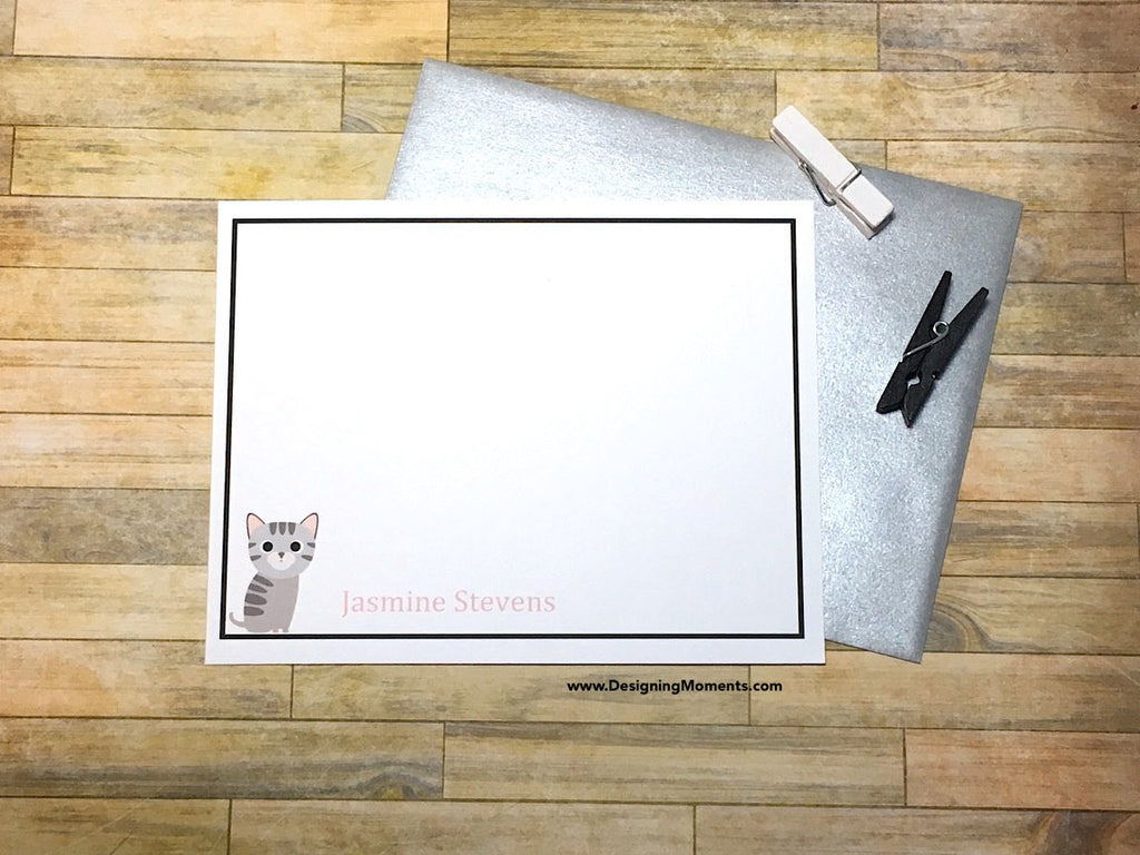 Gray Kitten Personalized Cards