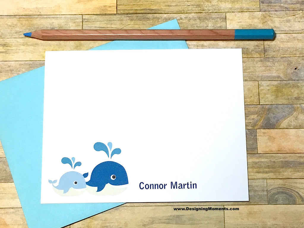 Mommy & Baby Whale Personalized Note Cards