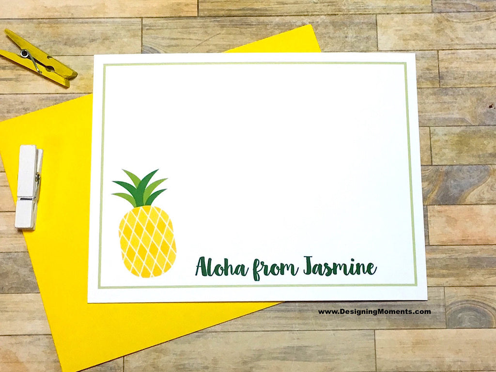 Pineapple Personalized Note Cards