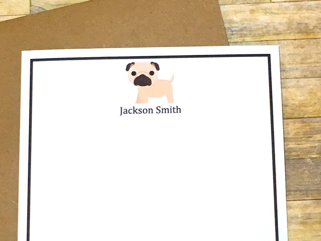Pug Puppy Personalized Note Cards