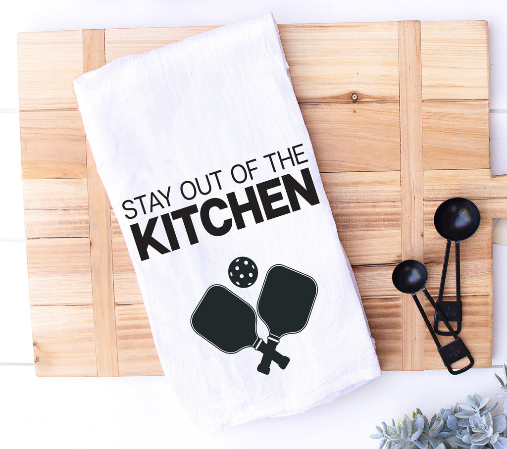 Funny Pickleball Kitchen Towel, Pickleball Puns, Stay Out of the Kitchen
