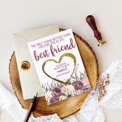 Marsala Pregnancy Reveal Scratch Off Card for Best Friend