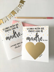 Madre to Abuela Spanish Pregnancy Reveal Scratch Off Card