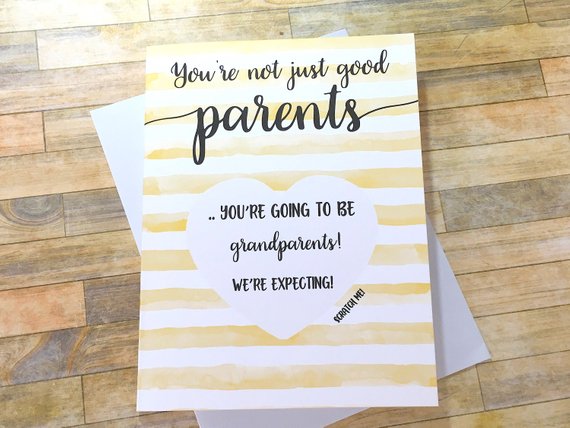 Gold Stripes Funny Pregnancy Scratch off Card for Parents