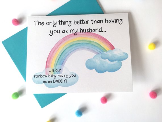 Rainbow Baby Pregnancy Announcement to Husband