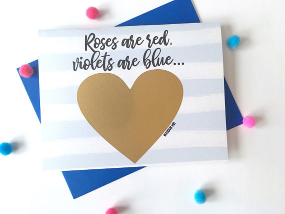 Roses Are Red Pregnancy Poem Scratch Off Card for New Daddy