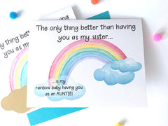Rainbow Baby Pregnancy Announcement to Sister