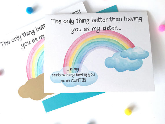 Rainbow Baby Pregnancy Announcement to Sister
