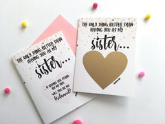 Sister Bridesmaid Scratch Off Card Proposal