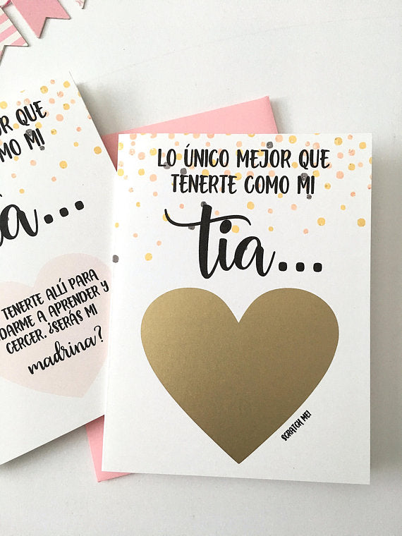 Scratch off Adivina Que Vas a Ser Tia Card Spanish 